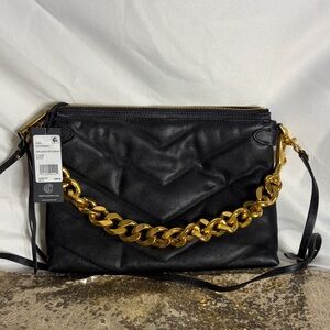 Rebecca Minkoff Edie Quilted Leather Bag With Gold Chain